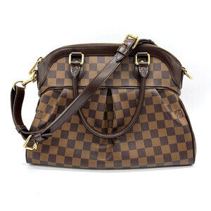 Louis Vuitton Damier Ebene Brown Trevi Shoulder Bag Canvas Ebene Brown Leather